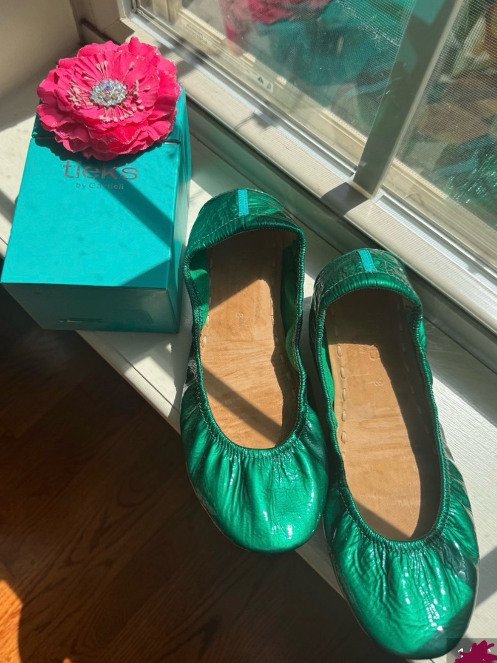 Tieks Emerald Patent Ballet Flats